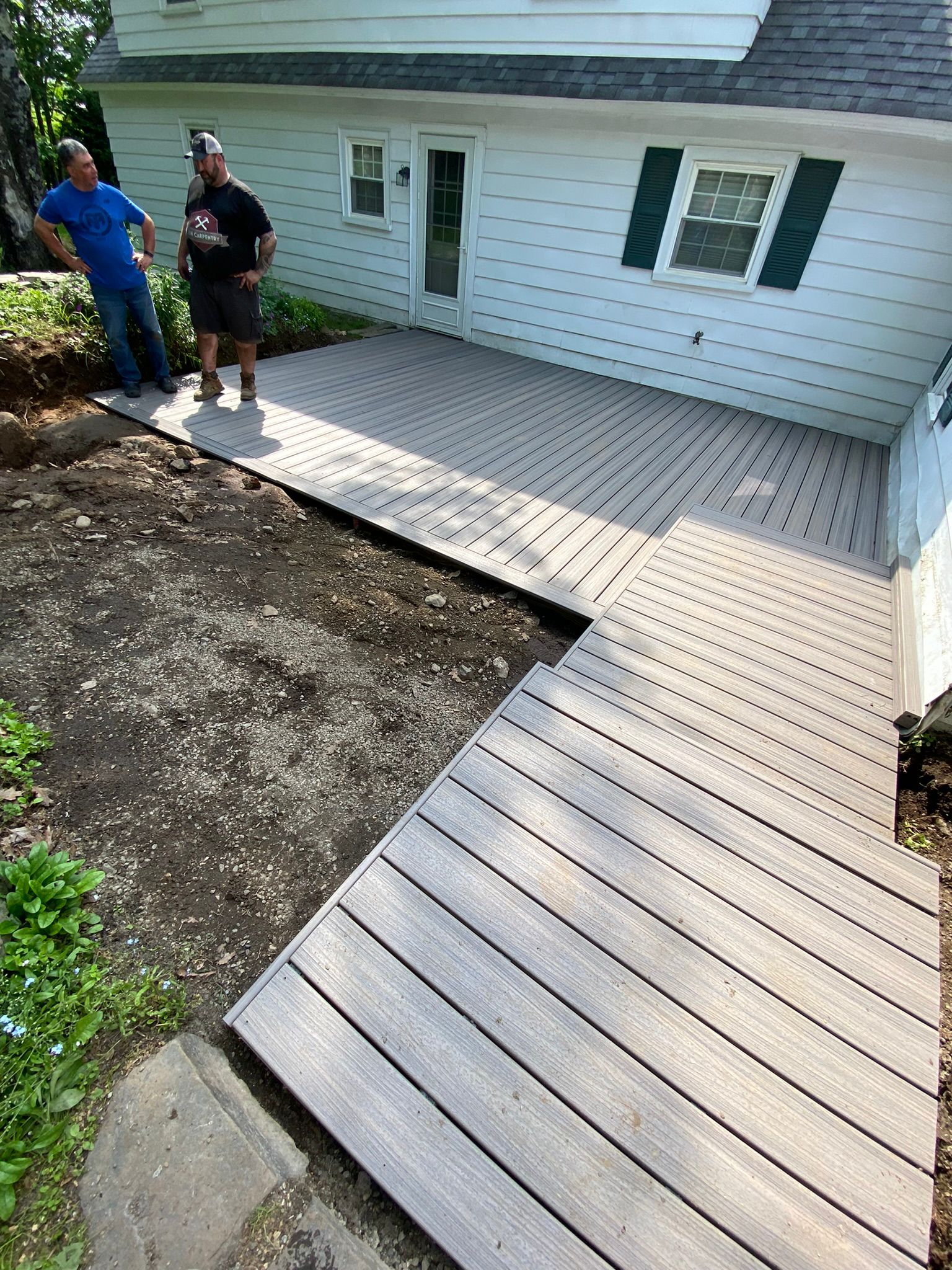 Composite decking walkway with professional installation and clean lines