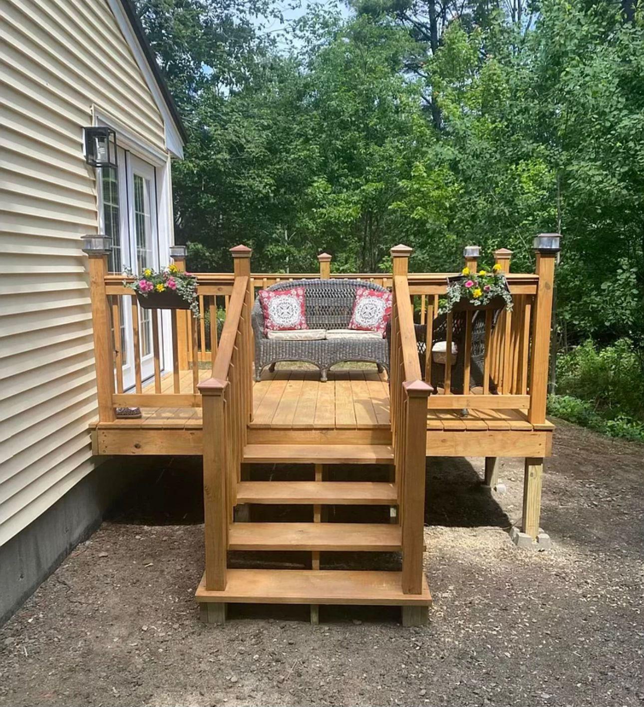 Custom deck with outdoor living space