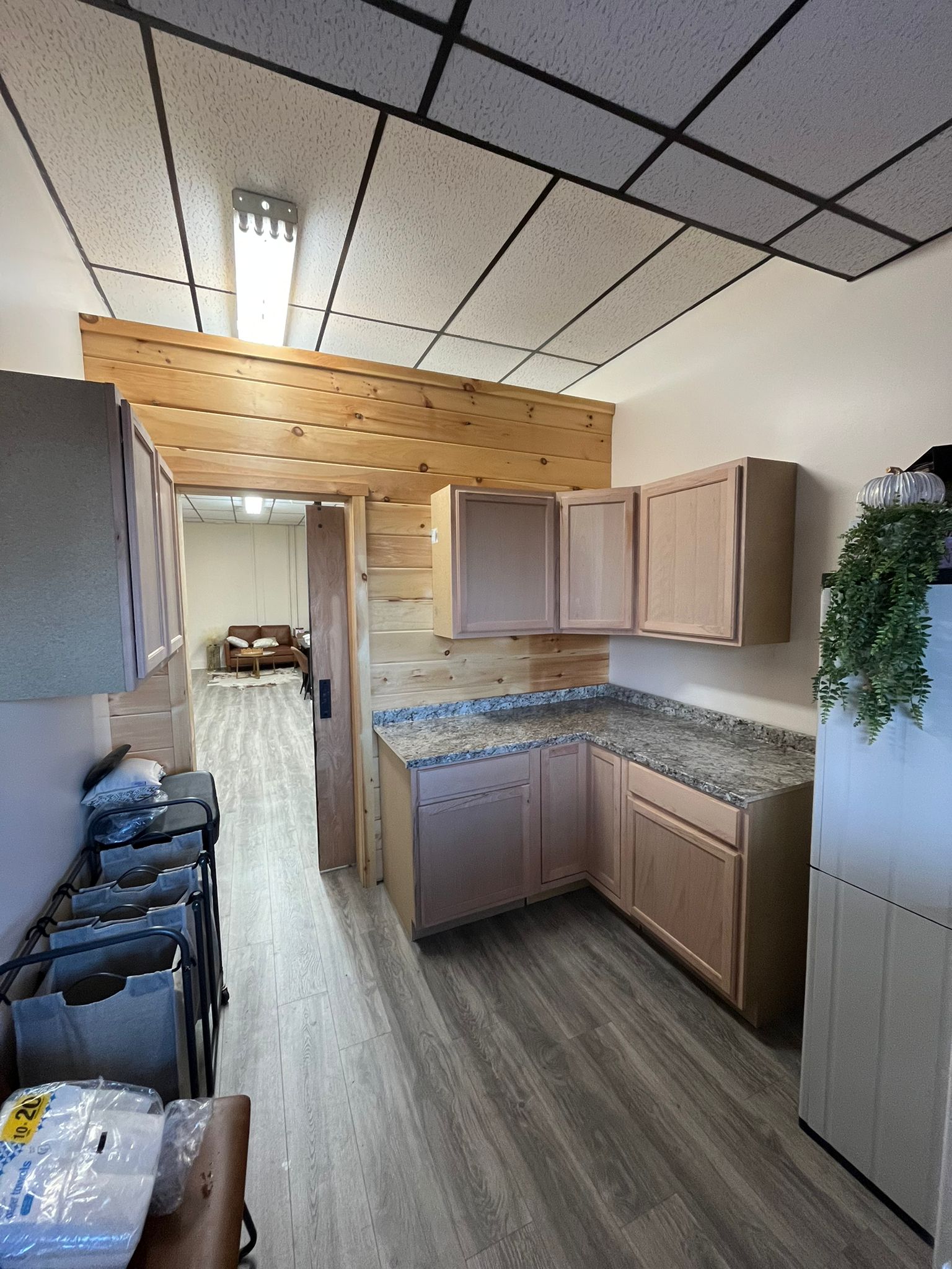 Modern kitchen design with granite countertops and contemporary cabinetry